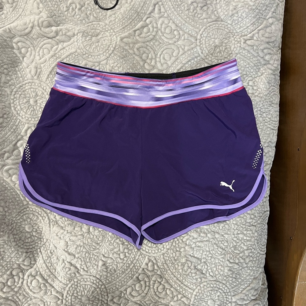 Purple Puma athletic shorts